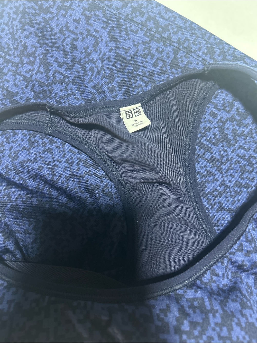 Uniqlo Navy Pixel-Pattern Racerback Tank - Picture 4 of 5